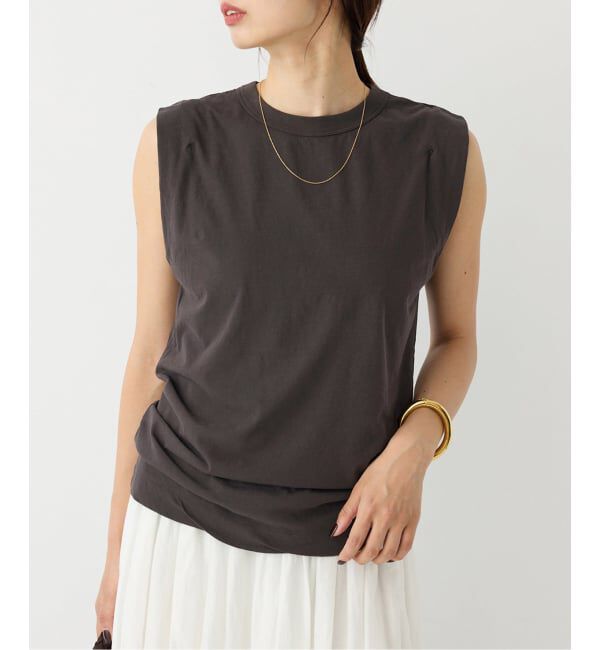 IENA「《追加》ATON/エイトン FRESCA SINGLE JERSEY ノースリーブ」|Tシャツ・カットソー|