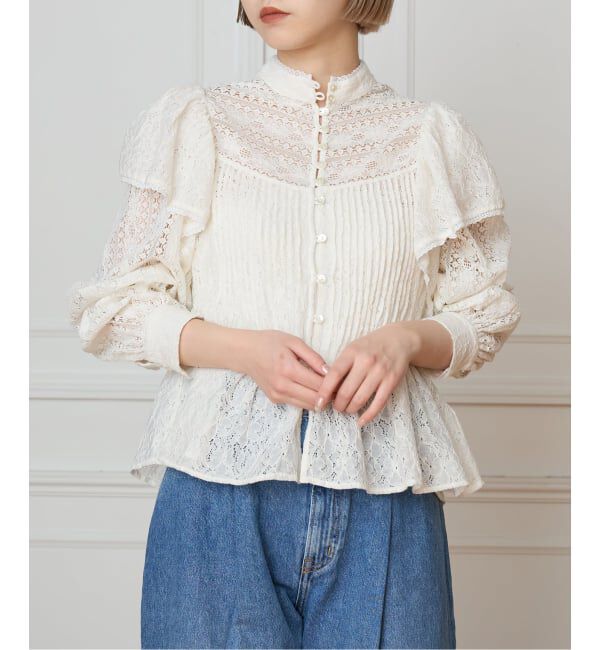 IENA LA BOUCLE「IENA LA BOUCLE レースオンレースブラウス」|シャツ・ブラウス|