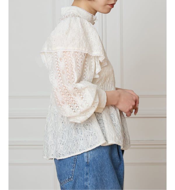 IENA LA BOUCLE「IENA LA BOUCLE レースオンレースブラウス」|シャツ・ブラウス|