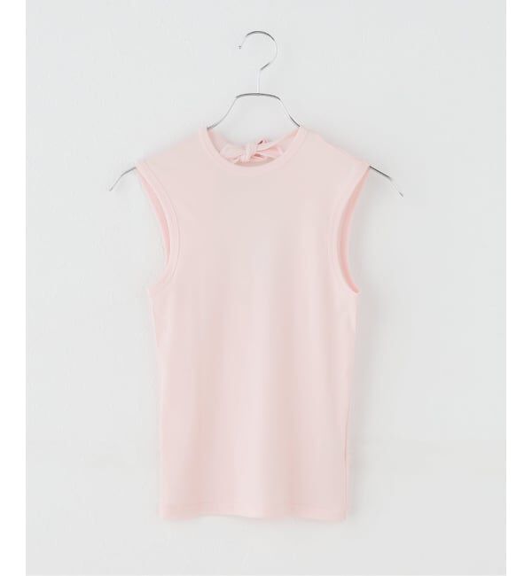 IENA LA BOUCLE「babaco/ババコ cotton back tied sleeve tee BA01-CR77」|Tシャツ・カットソー|ピンク