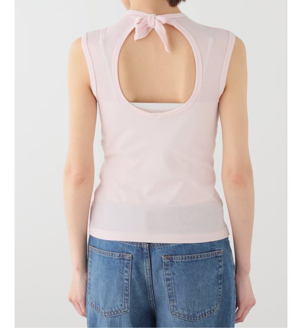 IENA LA BOUCLE「babaco/ババコ cotton back tied sleeve tee BA01-CR77」|Tシャツ・カットソー|