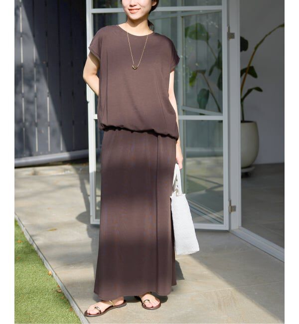 SLOBE IENA「《2枚セット/予約》ニュアンスカットソー&times;ナロースカートセットアップ」|Tシャツ・カットソー|