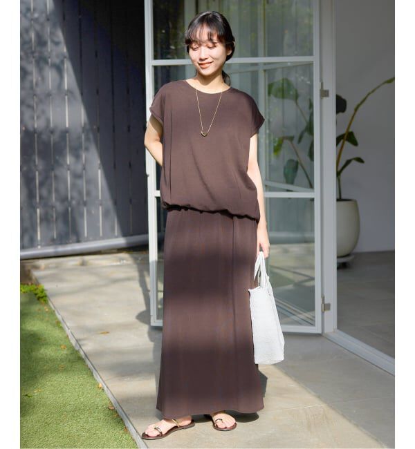 SLOBE IENA「《2枚セット/予約》ニュアンスカットソー&times;ナロースカートセットアップ」|Tシャツ・カットソー|