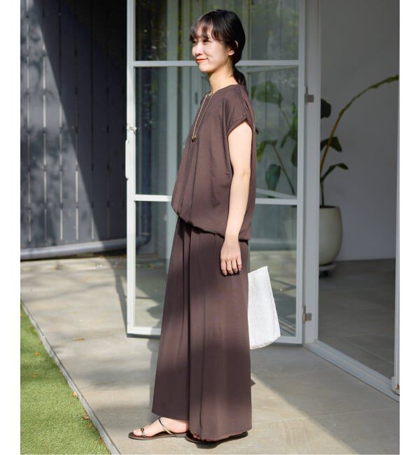 SLOBE IENA「《2枚セット/予約》ニュアンスカットソー&times;ナロースカートセットアップ」|Tシャツ・カットソー|