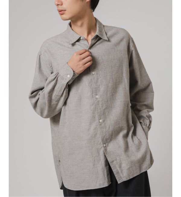 EDIFICE「ETS.MATERIAUX(マテリオ) ネル フレンチ ワーク シャツ」|シャツ・ブラウス|グレーB