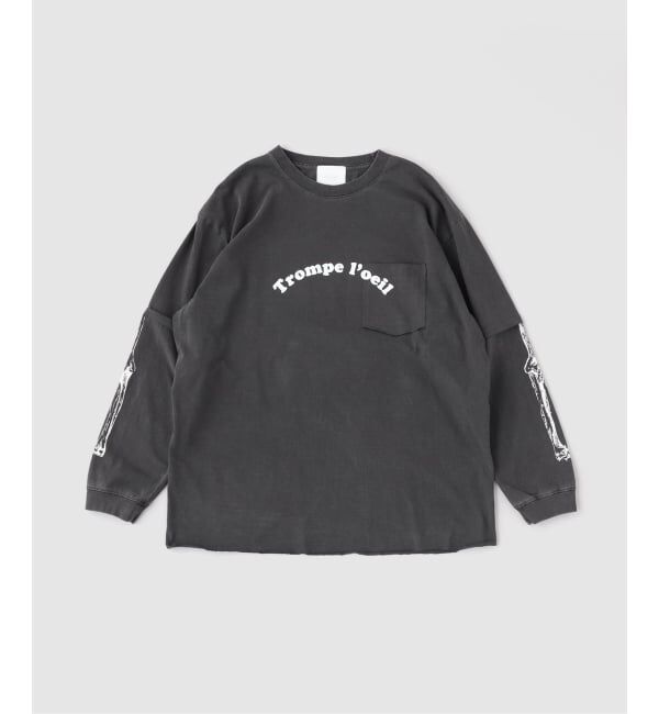 PULP「TODAY edition / トゥデイエディション TROMPE L'OEIL #02 LS TEE」|Tシャツ・カットソー|ブラック