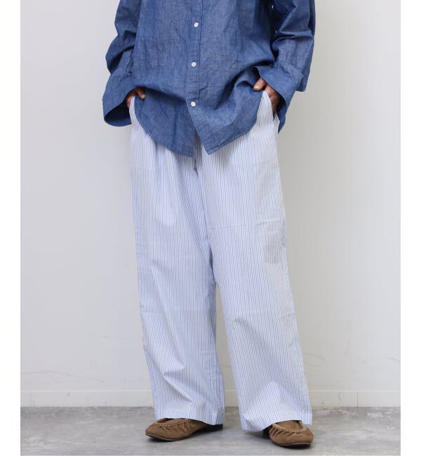 journal standard luxe「【VAS-Y LENTEMENT】 POPLIN STRIPE EASY PANTS」|その他|サックスブルー