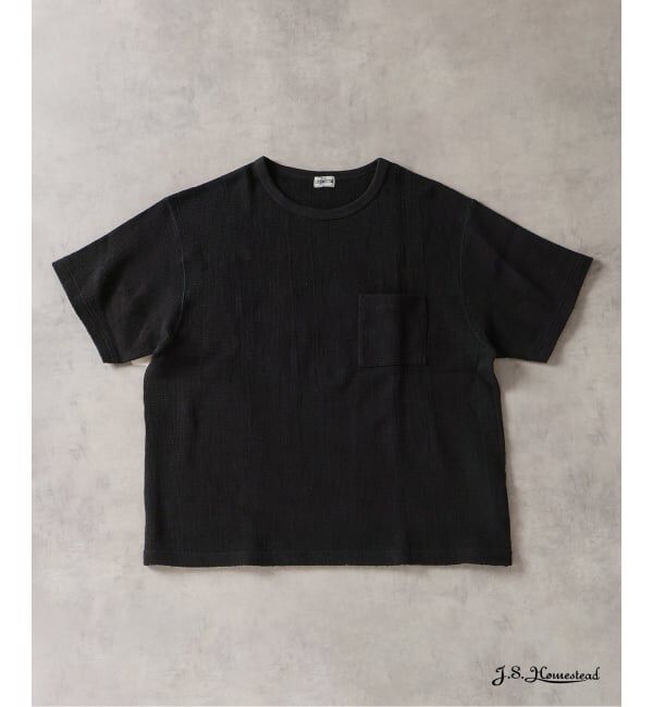 J.S.Homestead「《予約》J.S.Homestead / レノ メッシュ ファブリック ポケット Tシャツ」|Tシャツ・カットソー|ブラック
