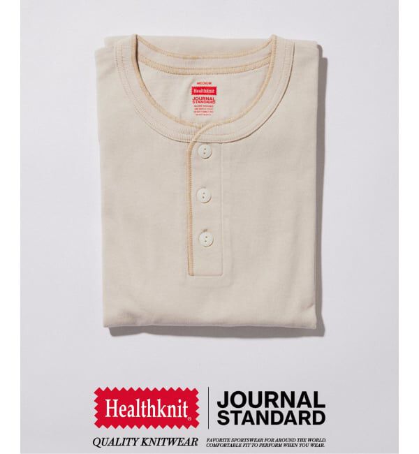 JOURNAL STANDARD「《予約》Healthknit / ヘルスニット 別注 ヘンリーネックTシャツ」|Tシャツ・カットソー|ベージュ A