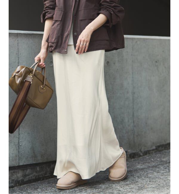 FRAMeWORK「≪追加≫シルキーキュプラバイアススカート」|スカート|