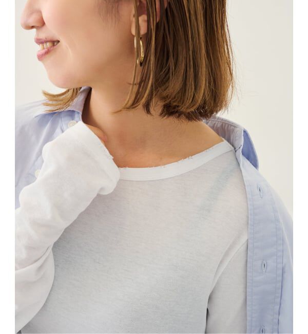 FRAMeWORK「コットンフライスダメージL/Tee」|Tシャツ・カットソー|ホワイト