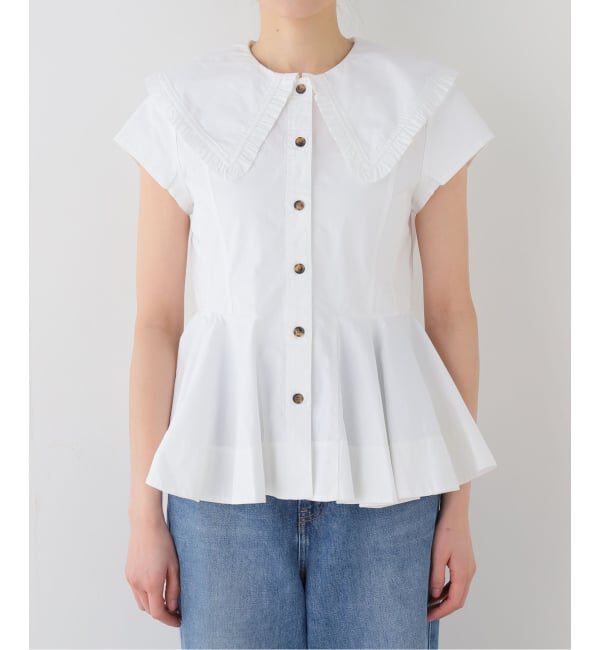 U by SPICK&SPAN「GANNI / ガニー Stretch Cotton Peter Pan Collar Sh」|シャツ・ブラウス|