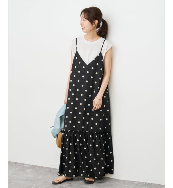Spick and Span「《一部店舗+WEB限定 / 予約》ドットティアードキャミソールワンピース」|ワンピース|