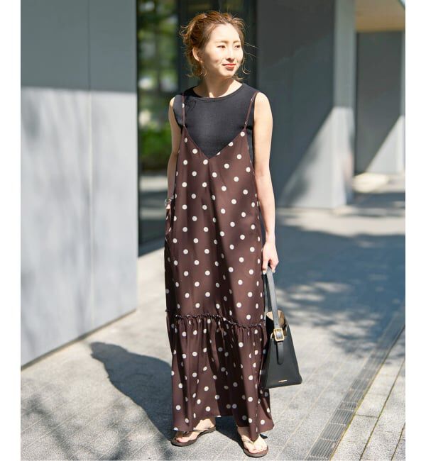 Spick and Span「《一部店舗+WEB限定 / 予約》ドットティアードキャミソールワンピース」|ワンピース|
