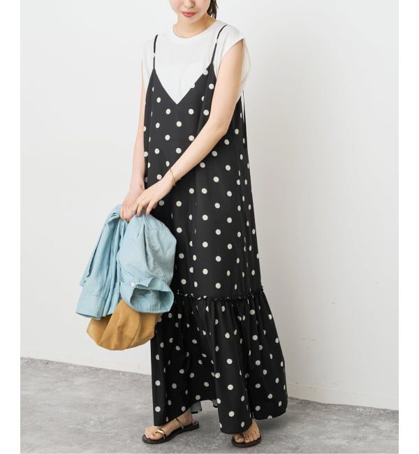 Spick and Span「《一部店舗+WEB限定 / 予約》ドットティアードキャミソールワンピース」|ワンピース|