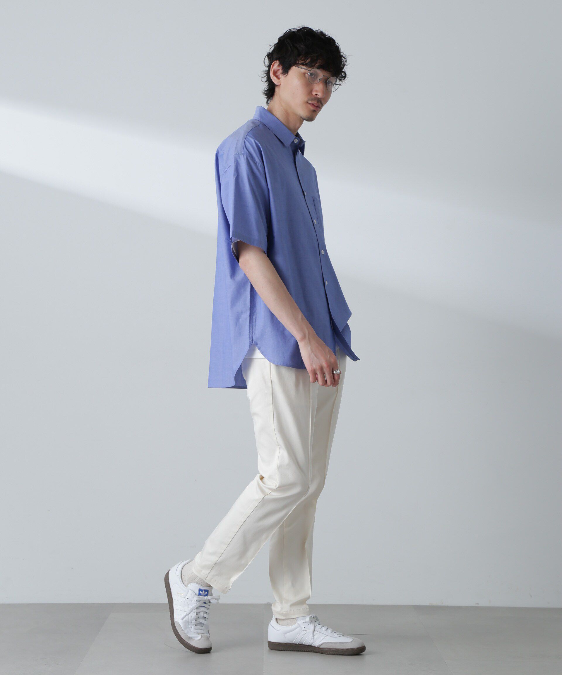 nano･universe「BIGシャンブレーシャツ 半袖」|シャツ・ブラウス|