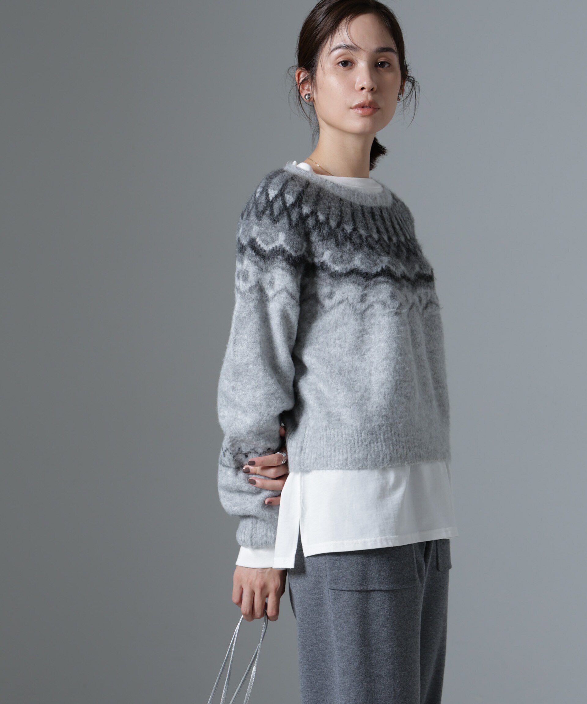 nano･universe「求心柄ニット」|ニット・セーター|