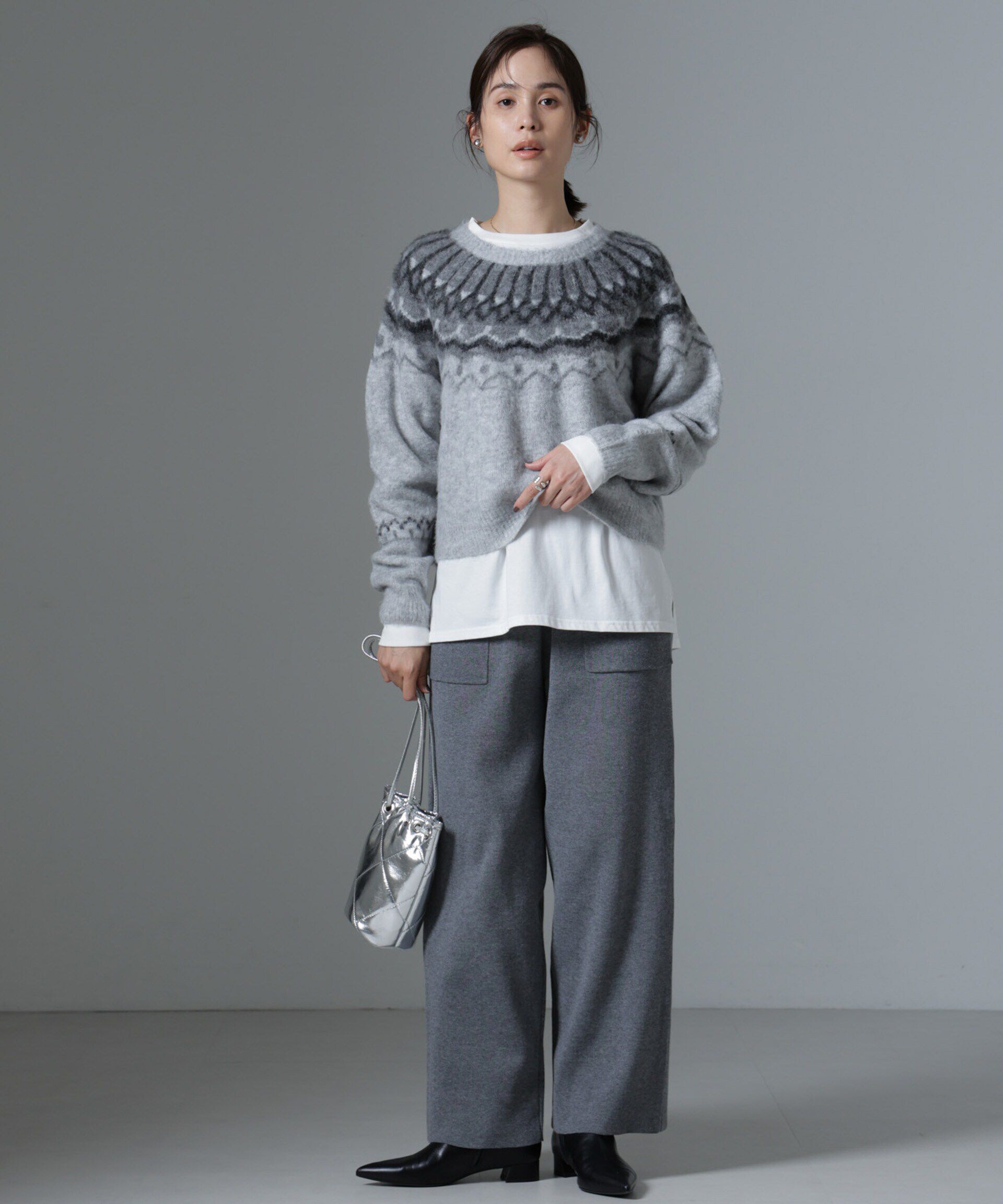 nano･universe「求心柄ニット」|ニット・セーター|