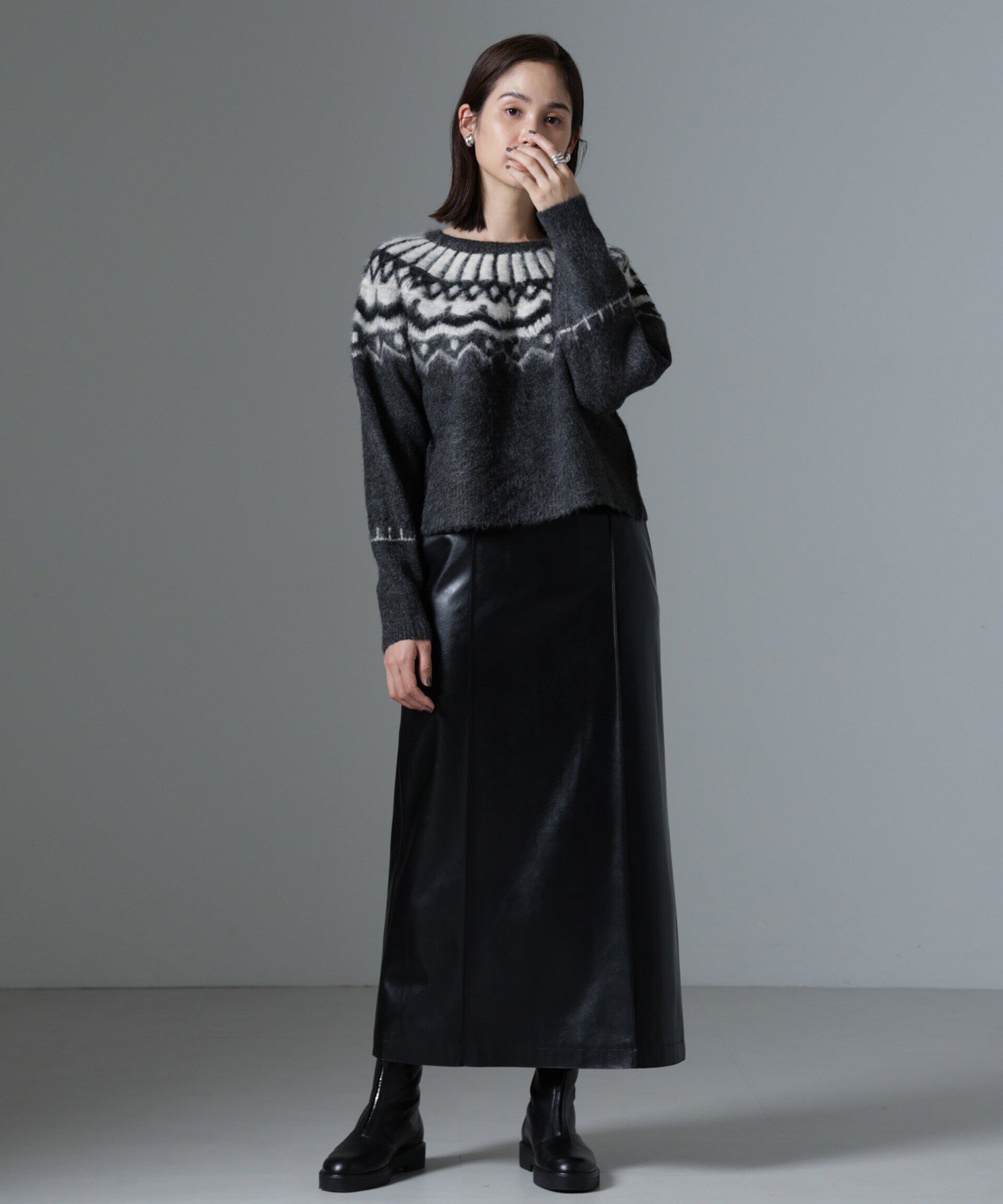 nano･universe「求心柄ニット」|ニット・セーター|