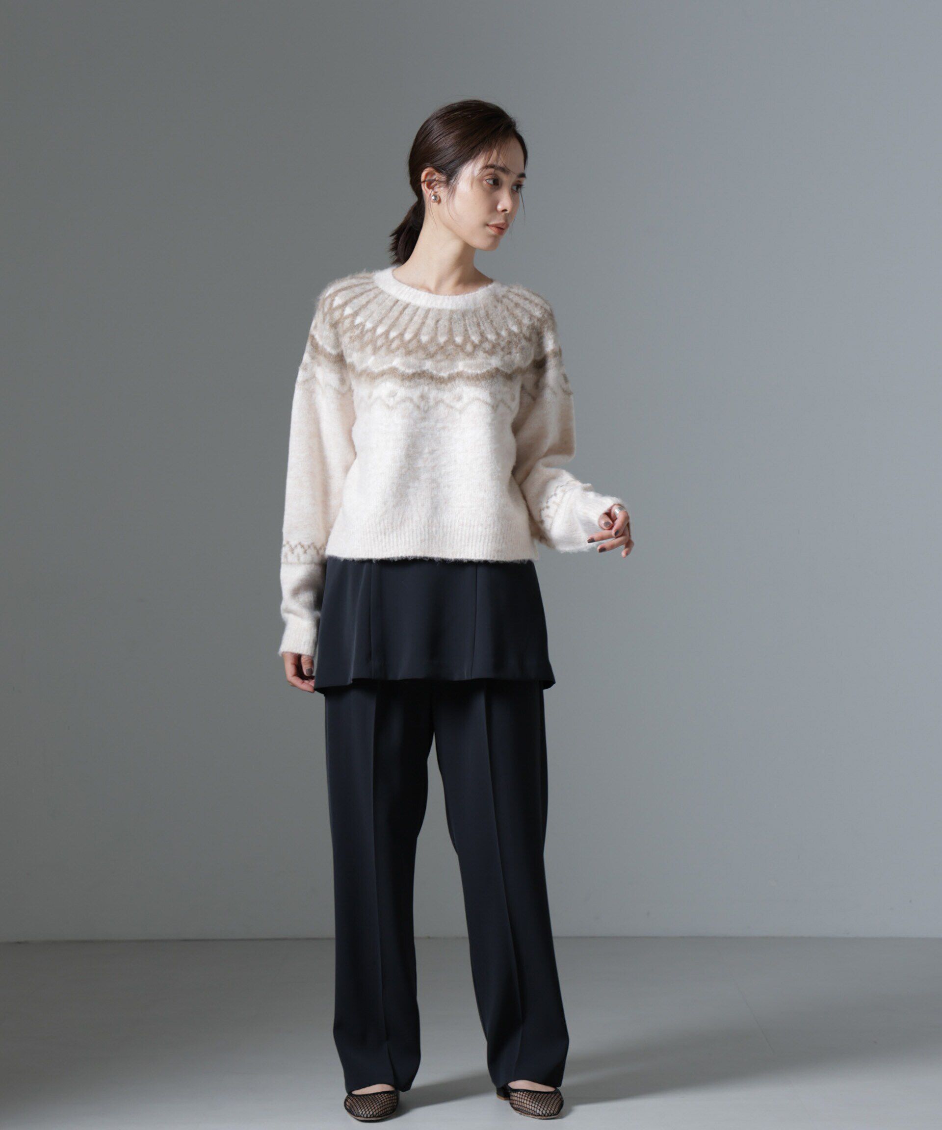 nano･universe「求心柄ニット」|ニット・セーター|