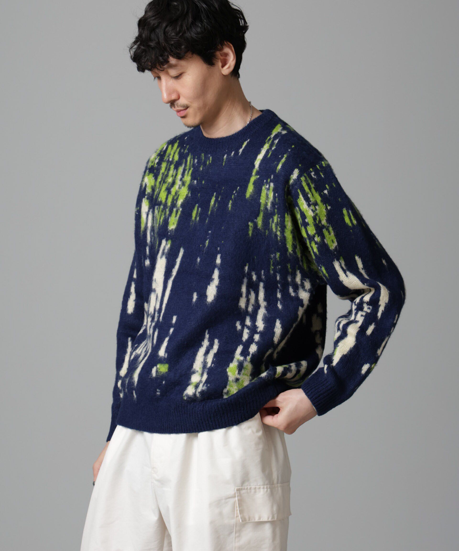 nano･universe「ペイントグラデーションモヘヤライクニット」|ニット・セーター|