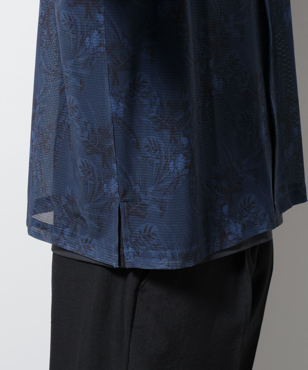 nano･universe「NORMANBROS別注 メッシュプリントシャツ 半袖」|シャツ・ブラウス|