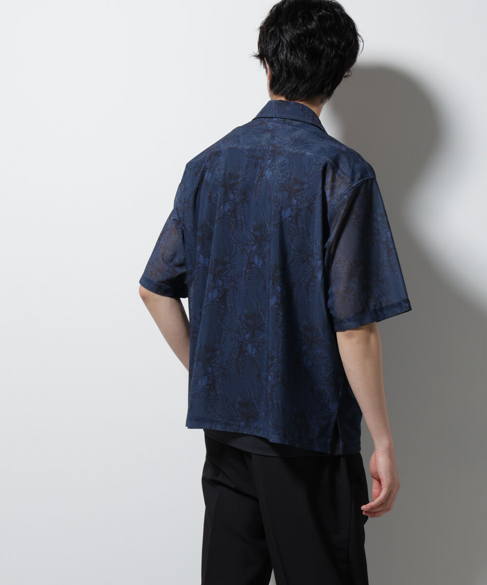 nano･universe「NORMANBROS別注 メッシュプリントシャツ 半袖」|シャツ・ブラウス|