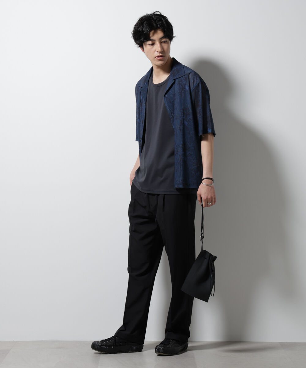 nano･universe「NORMANBROS別注 メッシュプリントシャツ 半袖」|シャツ・ブラウス|