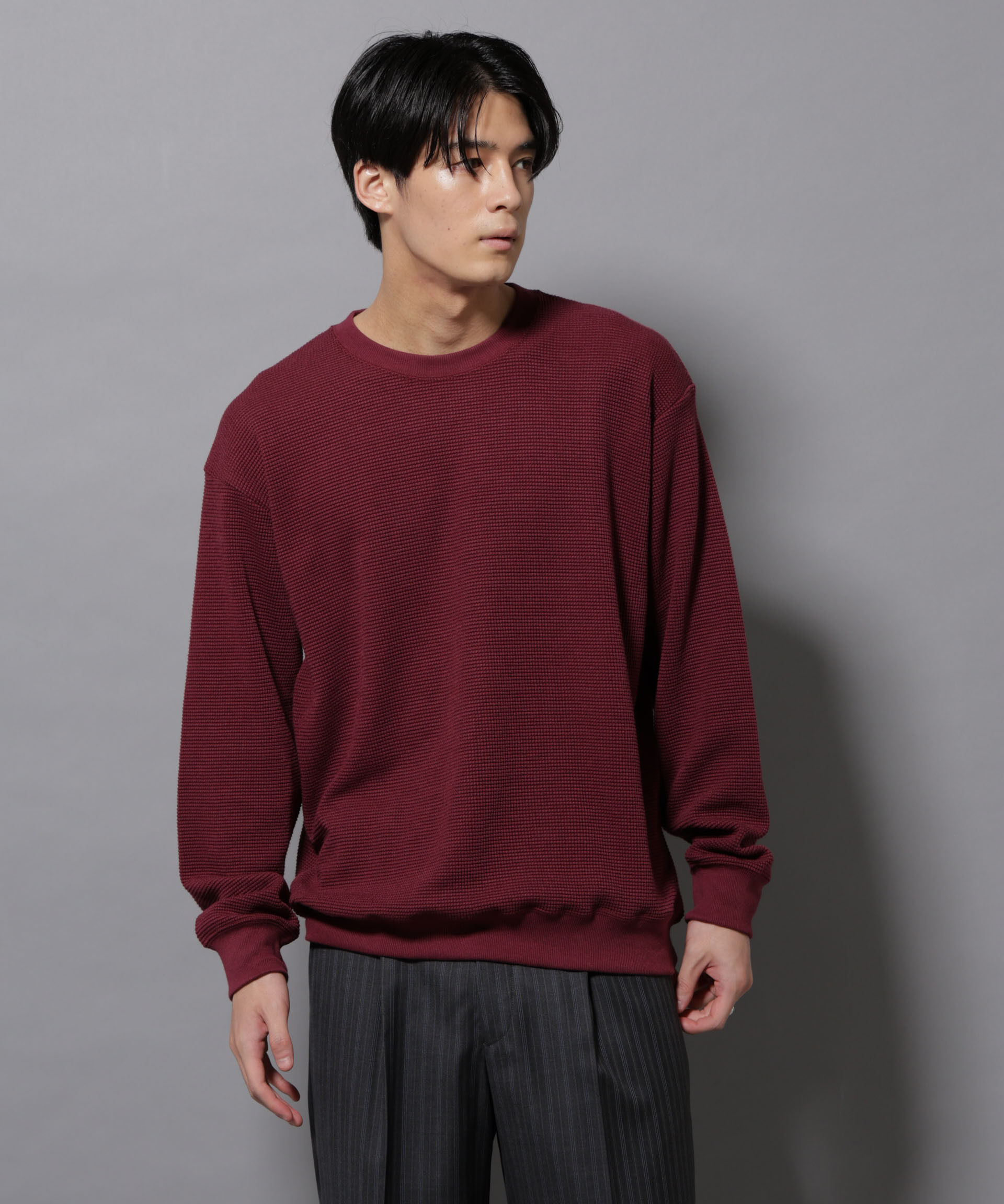 nano･universe「テックワッフルクルーネックＴシャツ」|Tシャツ・カットソー|