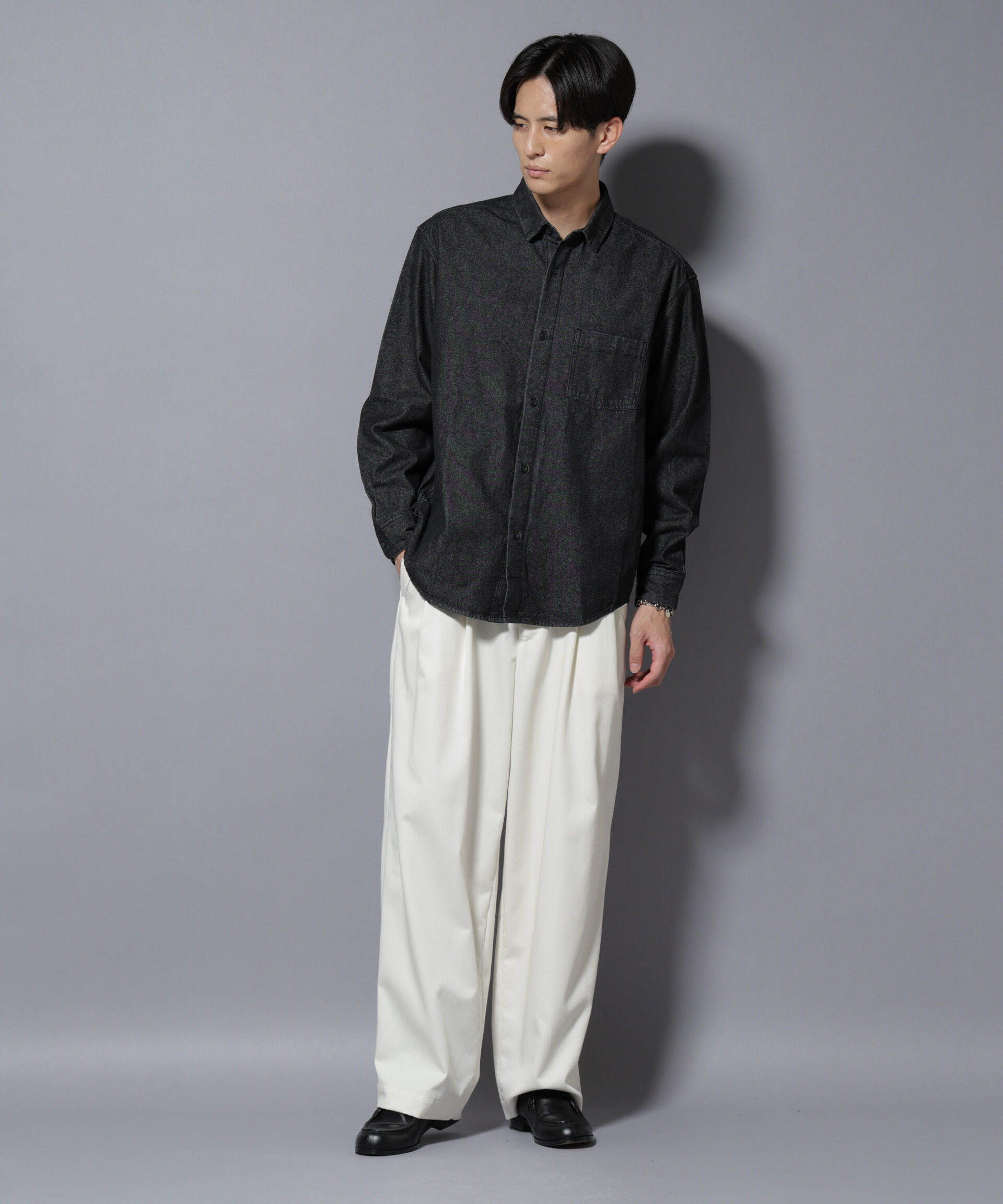 nano･universe「ライトオンスデニムシャツ 長袖」|シャツ・ブラウス|