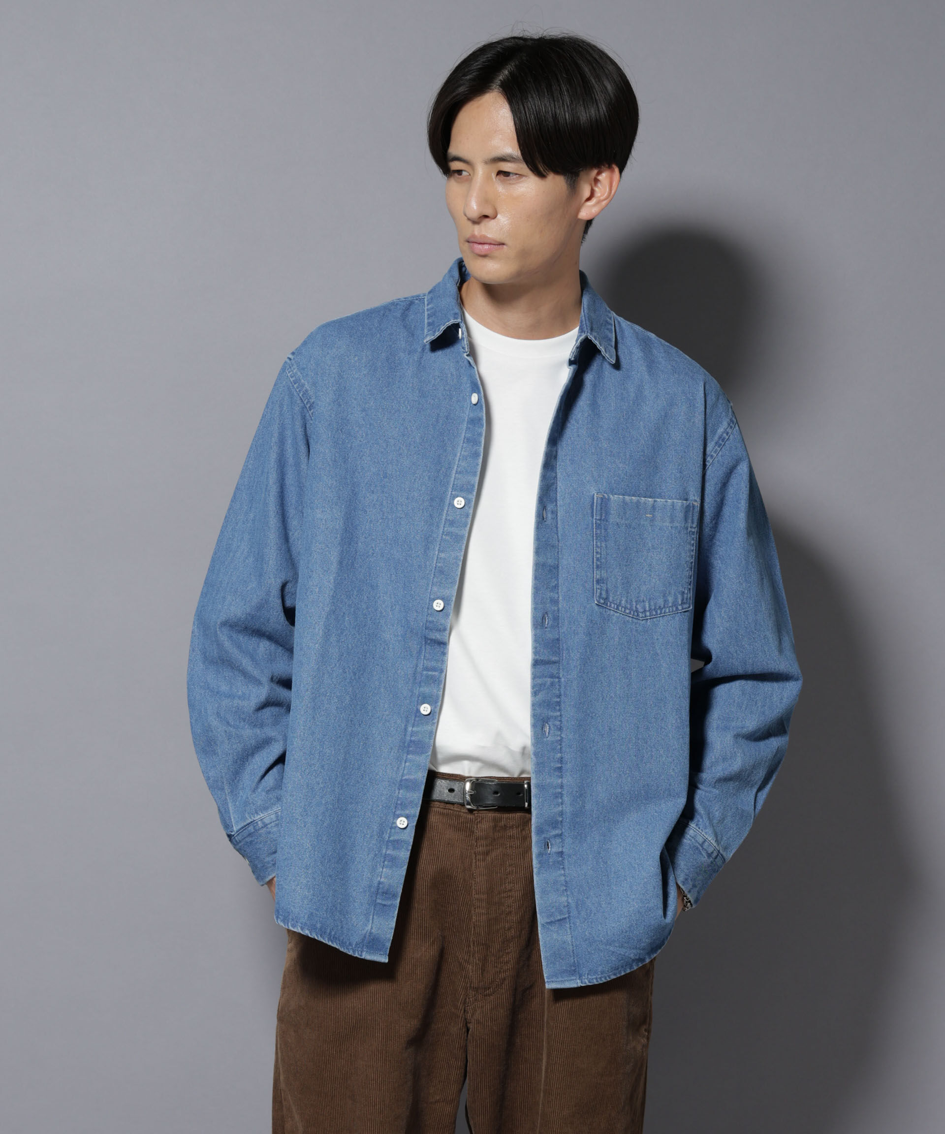 nano･universe「ライトオンスデニムシャツ 長袖」|シャツ・ブラウス|