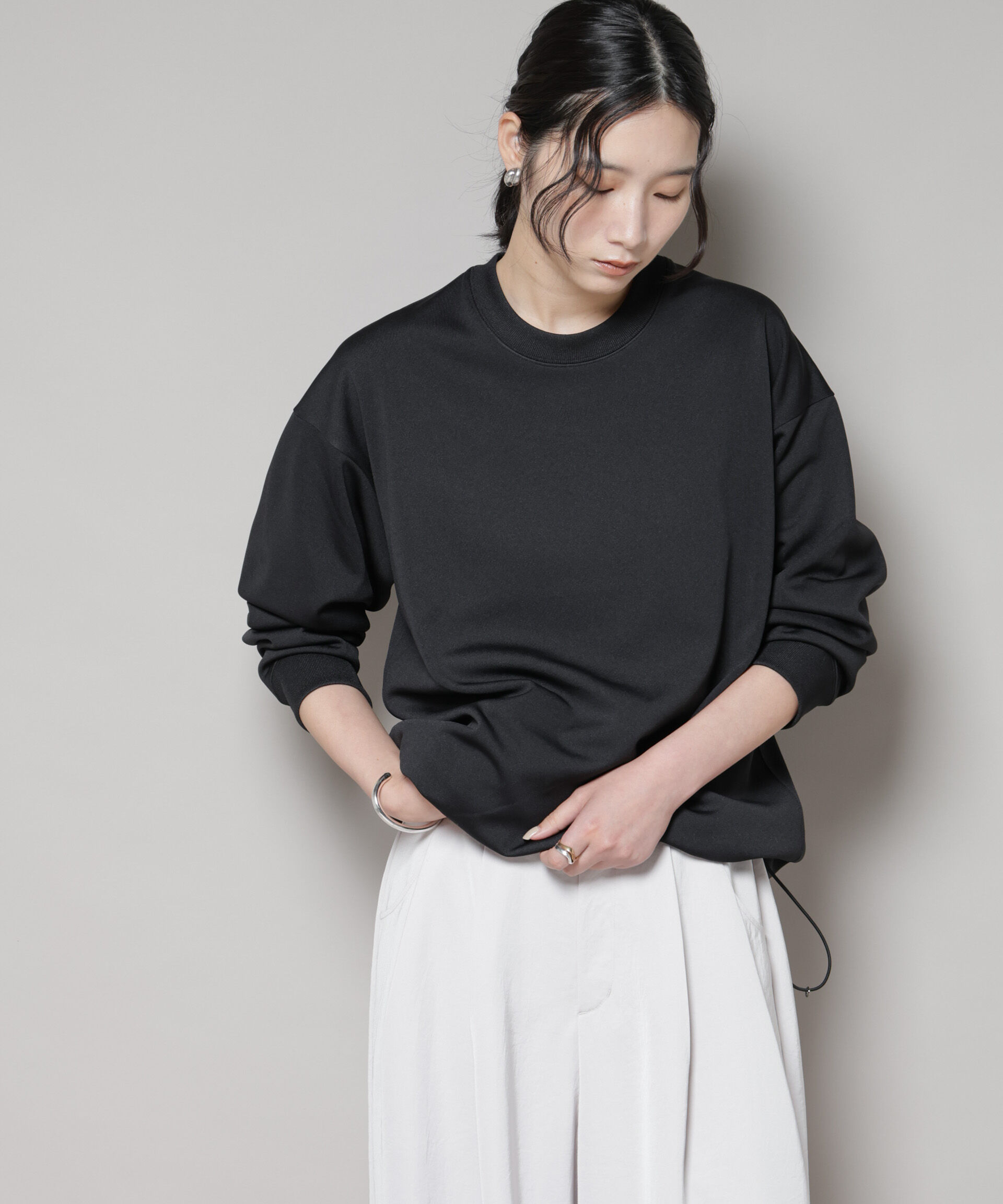 nano･universe「「MC」coveross(R)フリースボンディングクルーネック(セットアップ可)」|Tシャツ・カットソー|