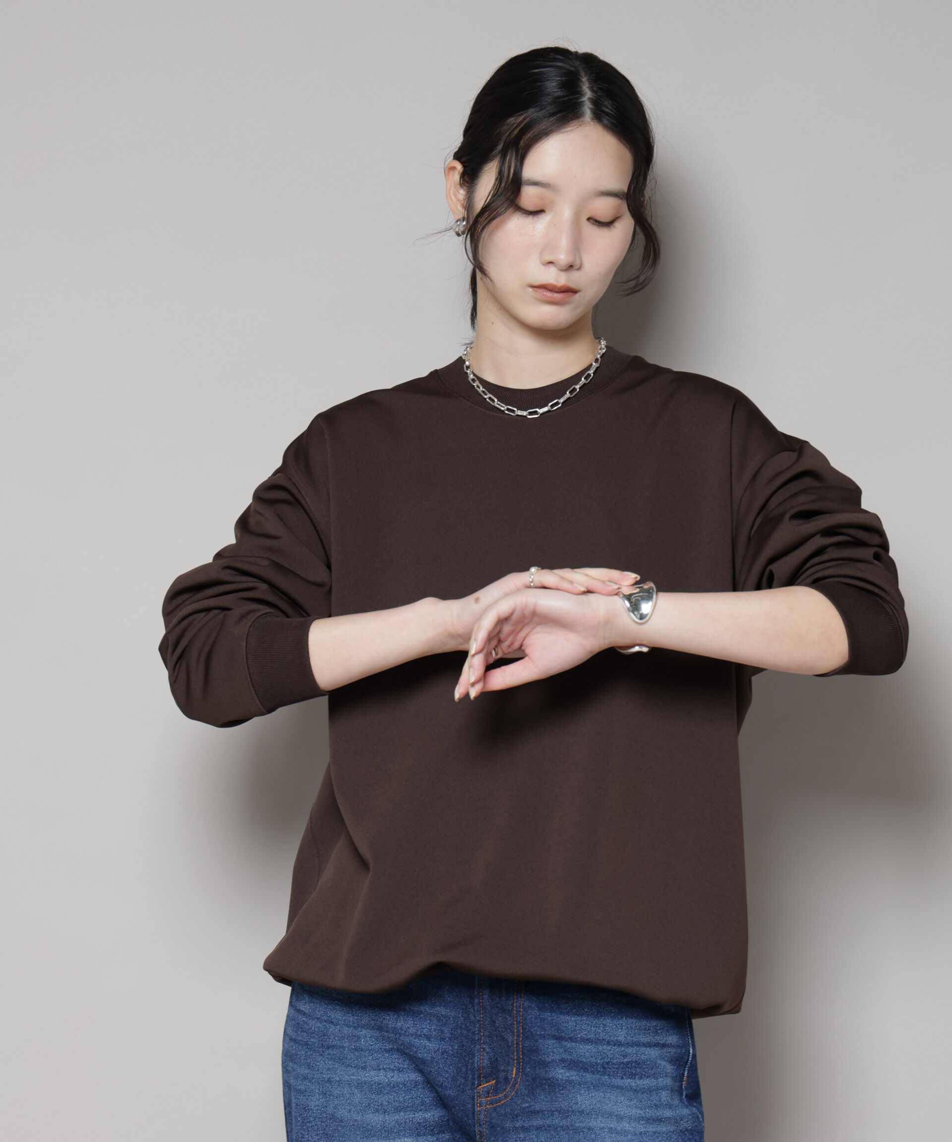 nano･universe「「MC」coveross(R)フリースボンディングクルーネック(セットアップ可)」|Tシャツ・カットソー|