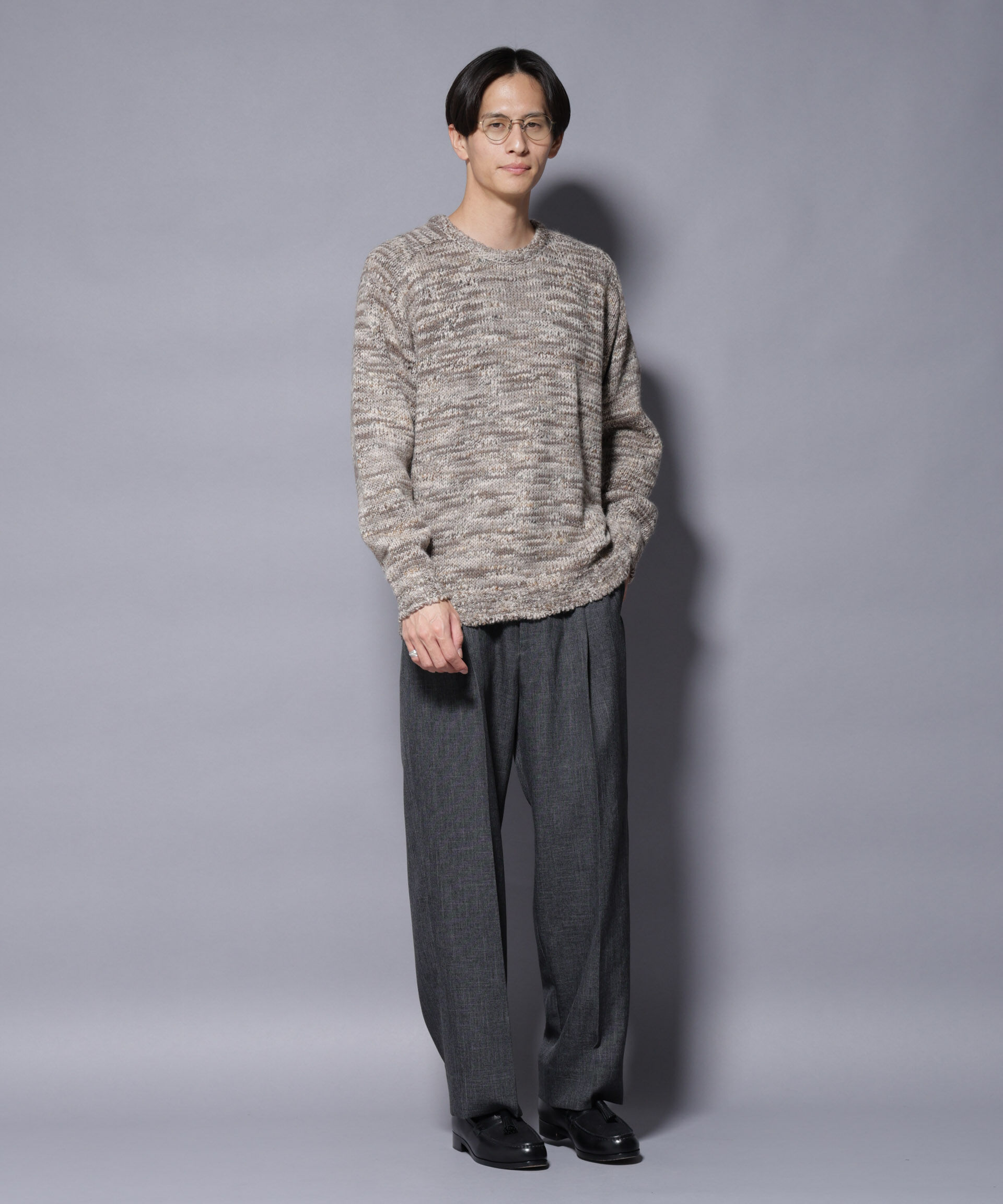 nano･universe「｢COFIL｣ PAVONE HOLIDAY メランジクルーネックニット」|ニット・セーター|