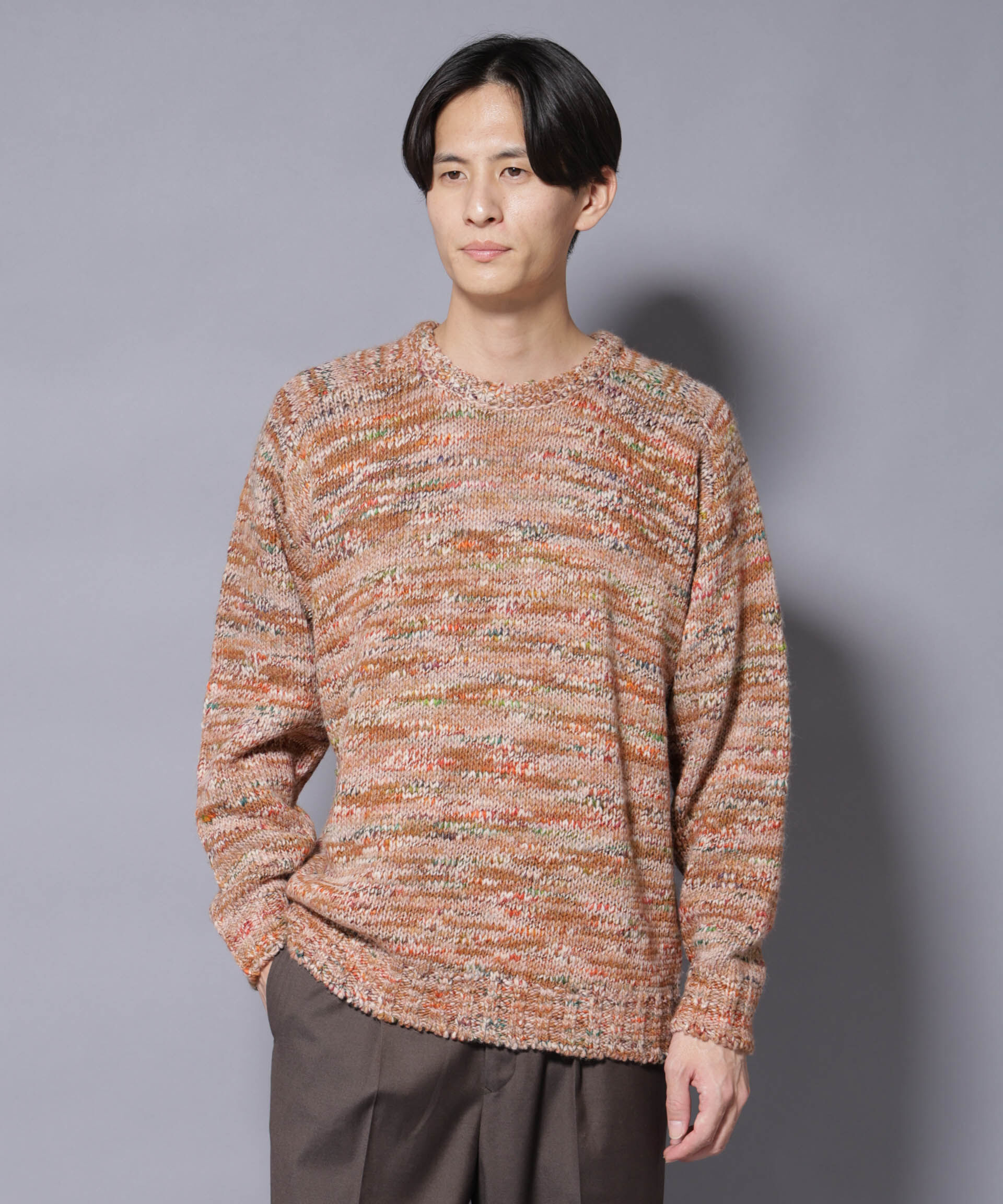 nano･universe「｢COFIL｣ PAVONE HOLIDAY メランジクルーネックニット」|ニット・セーター|