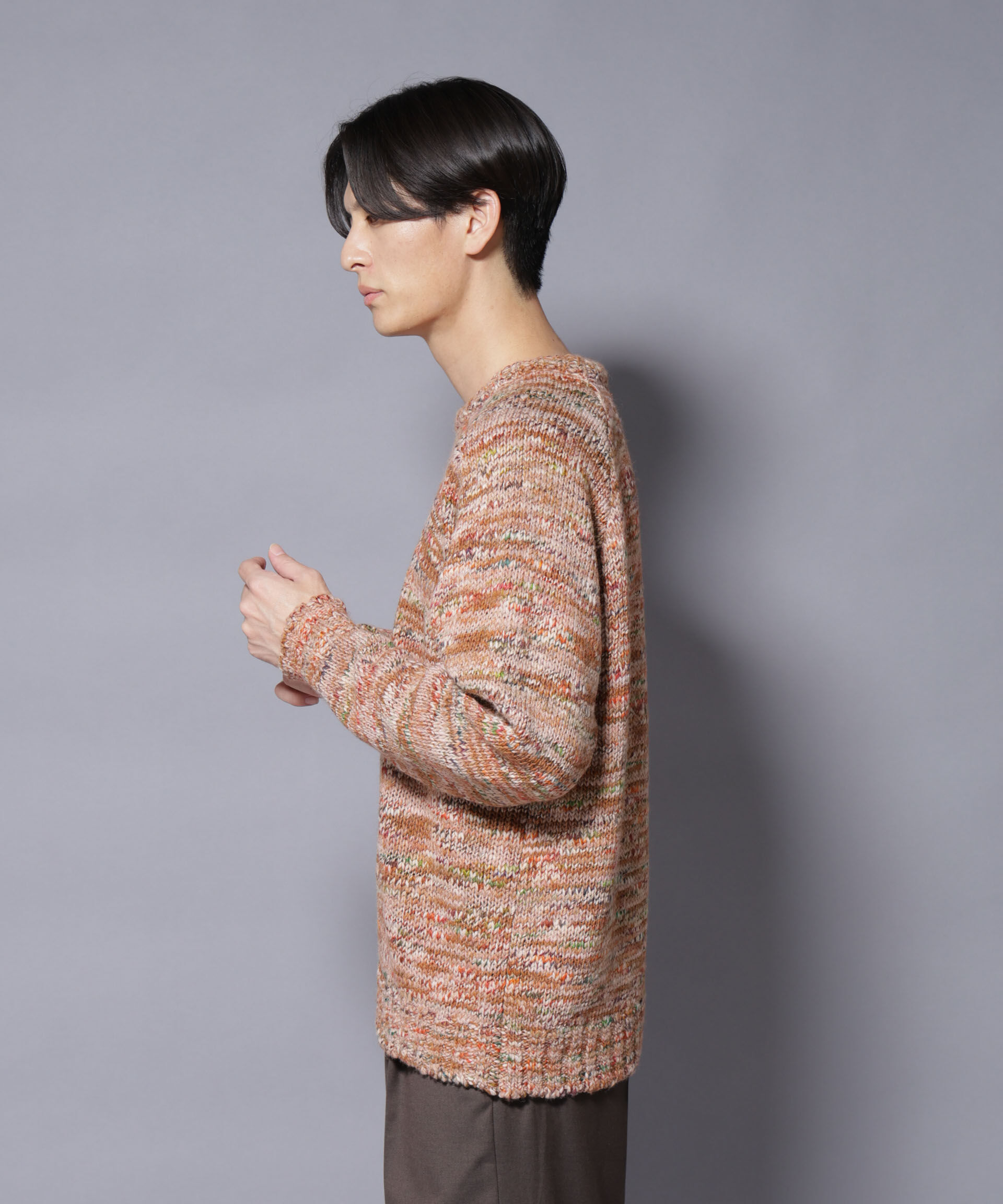 nano･universe「｢COFIL｣ PAVONE HOLIDAY メランジクルーネックニット」|ニット・セーター|