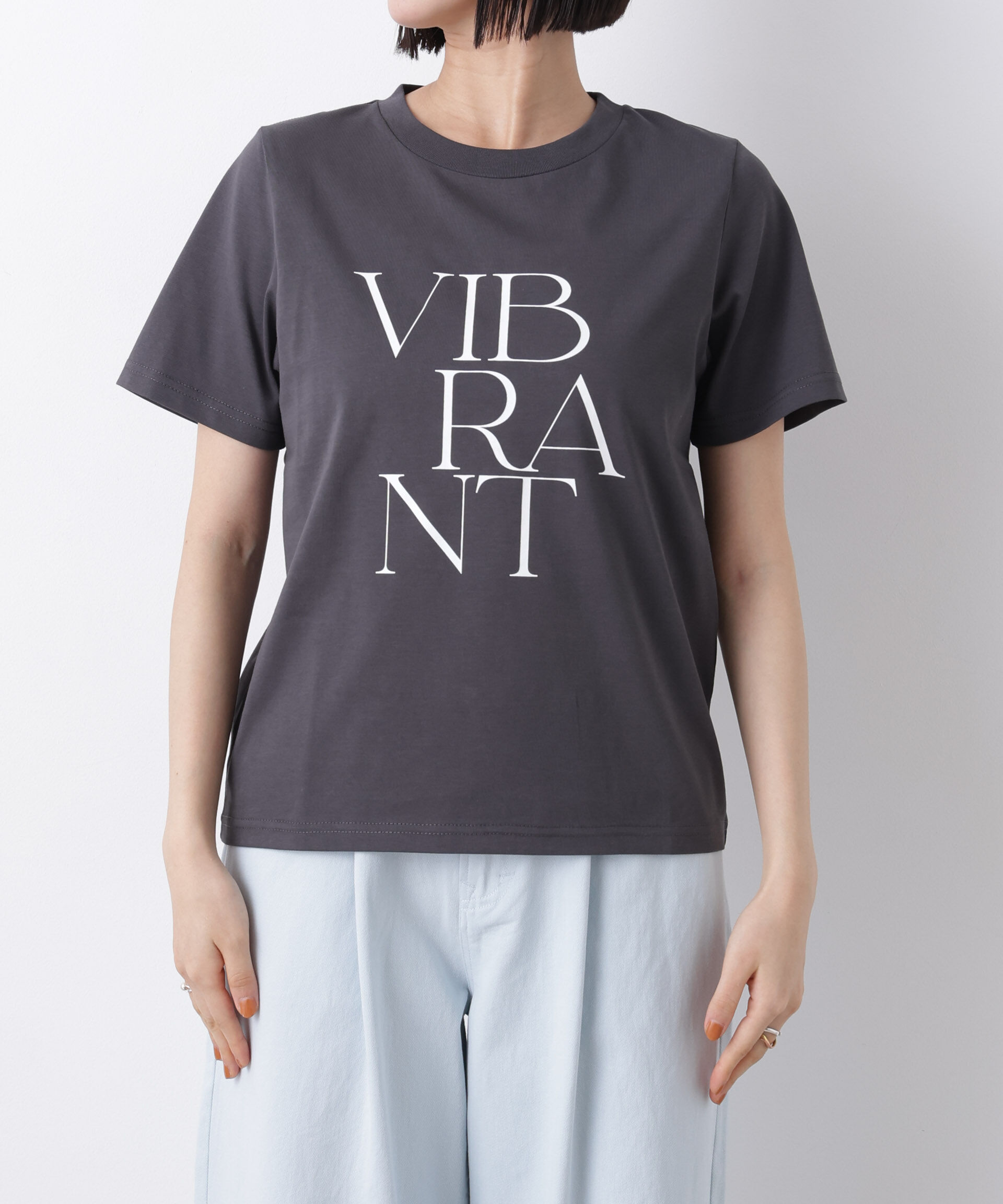 nano･universe「接触冷感&紫外線防止機能 ロゴプリントTシャツ」|Tシャツ・カットソー|