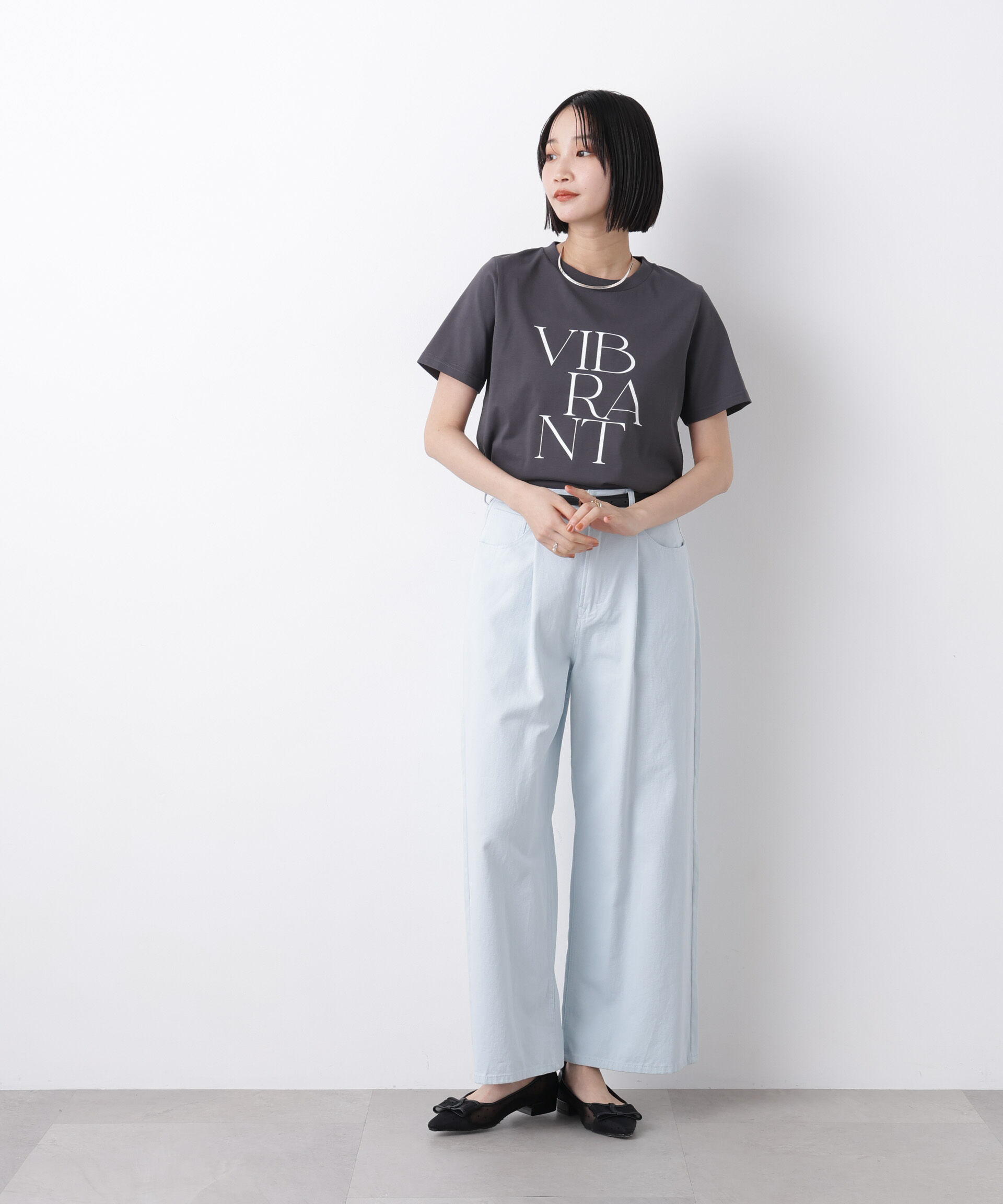 nano･universe「接触冷感&紫外線防止機能 ロゴプリントTシャツ」|Tシャツ・カットソー|