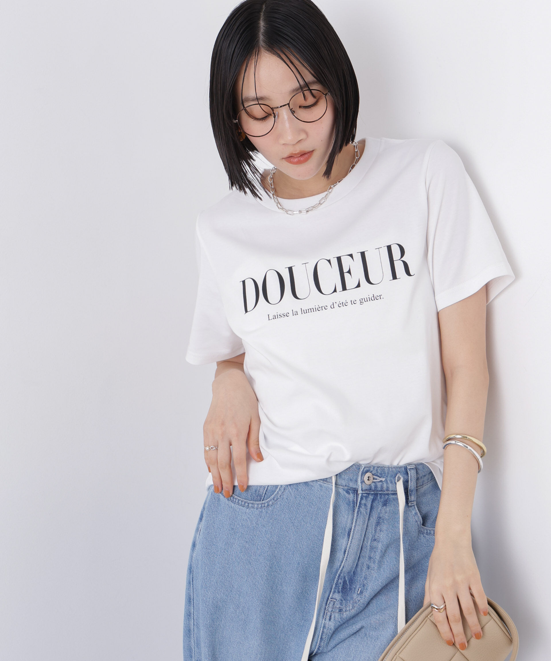 nano･universe「接触冷感&紫外線防止機能 ロゴプリントTシャツ」|Tシャツ・カットソー|