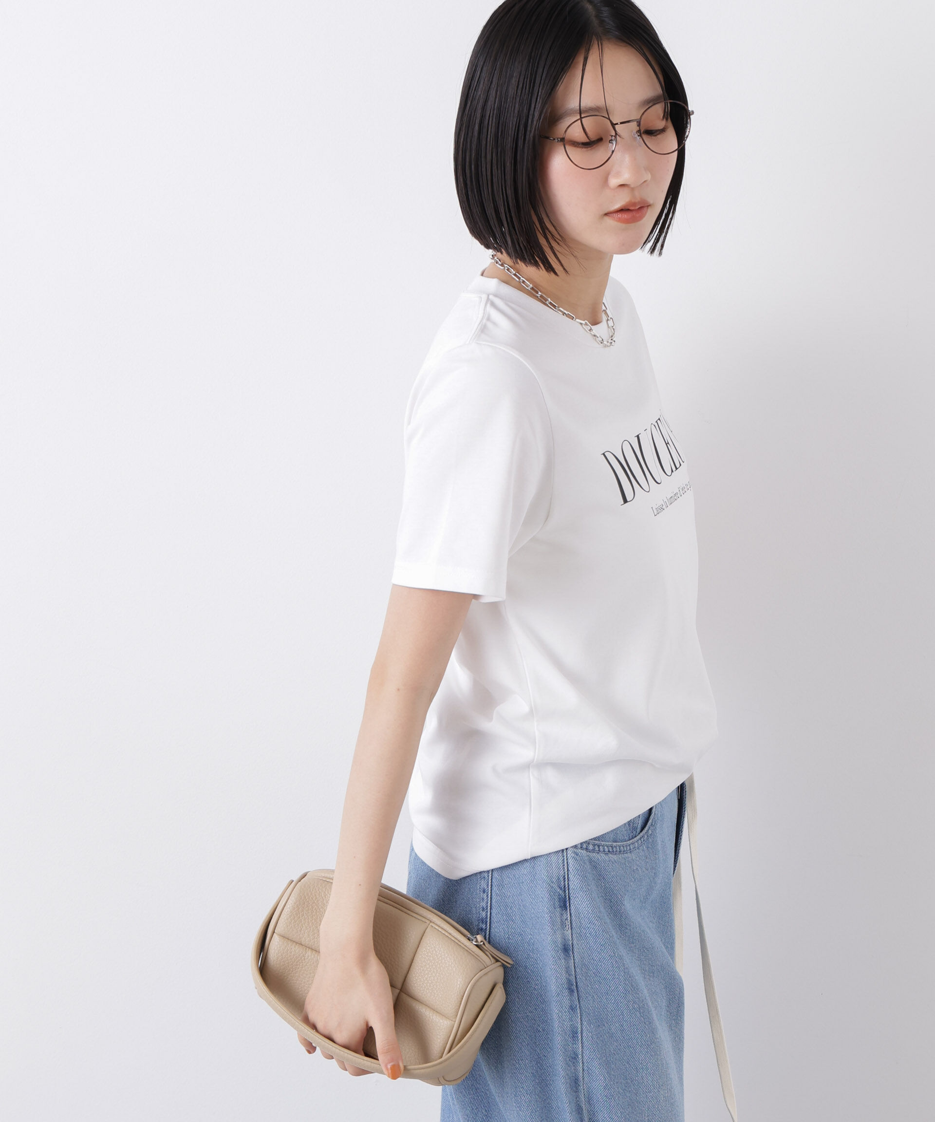 nano･universe「接触冷感&紫外線防止機能 ロゴプリントTシャツ」|Tシャツ・カットソー|