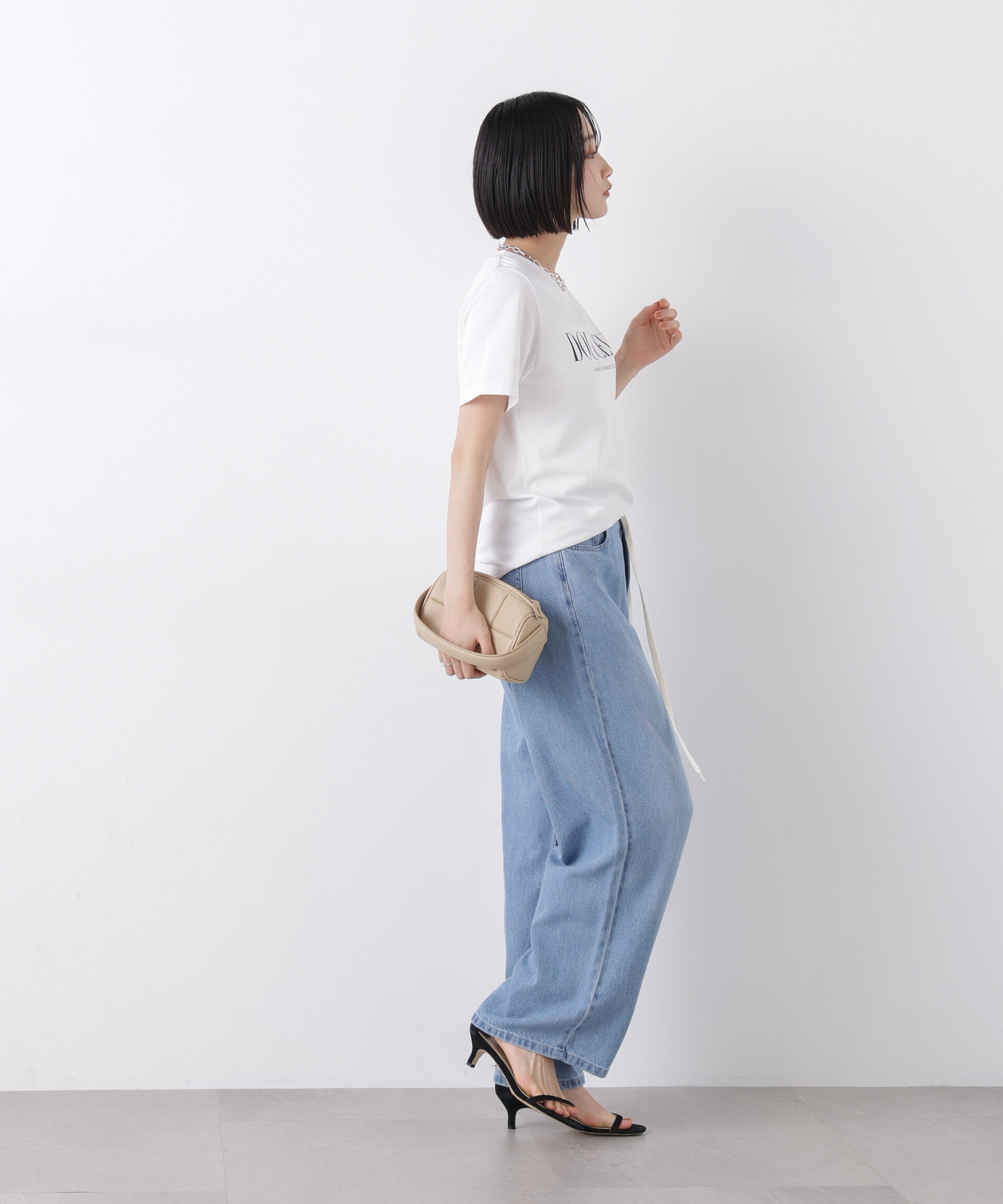 nano･universe「接触冷感&紫外線防止機能 ロゴプリントTシャツ」|Tシャツ・カットソー|