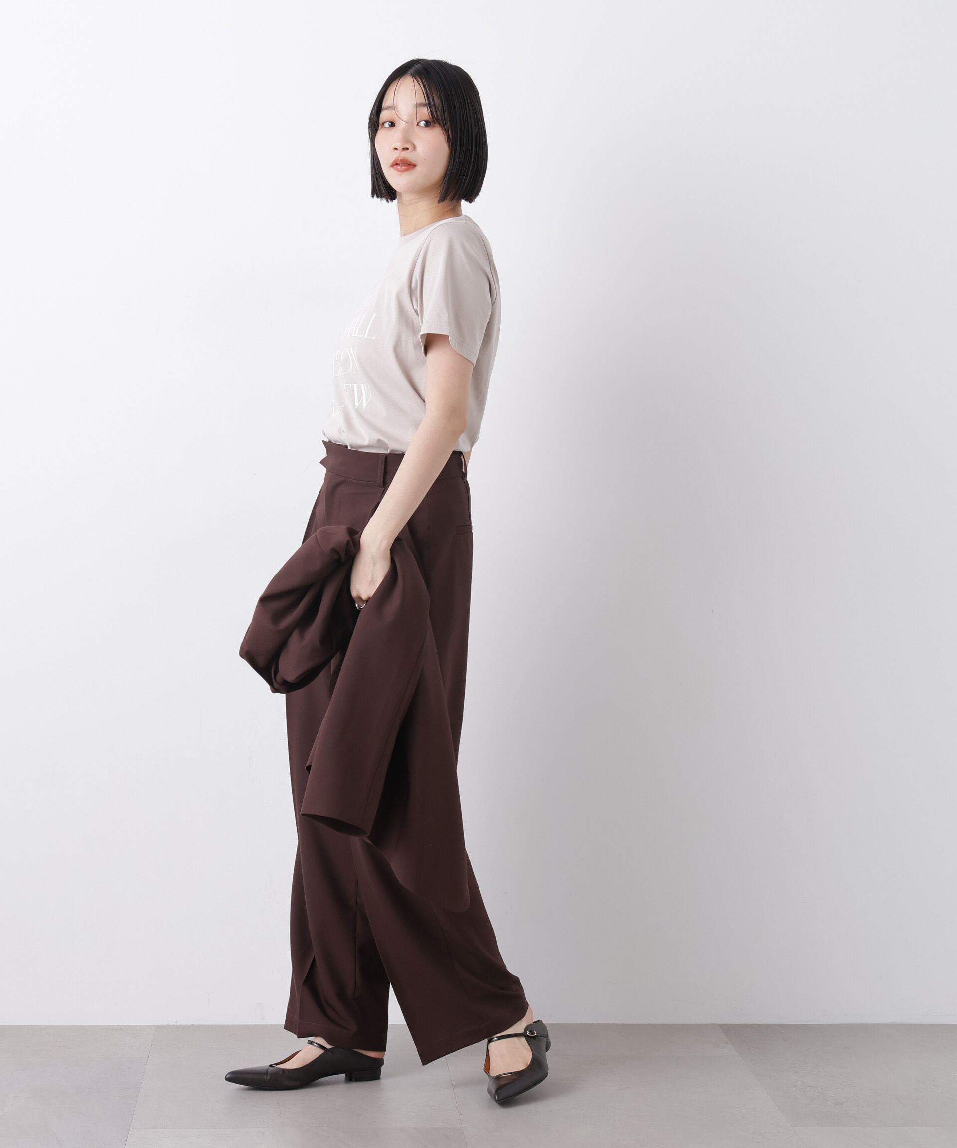 nano･universe「接触冷感&紫外線防止機能 ロゴプリントTシャツ」|Tシャツ・カットソー|