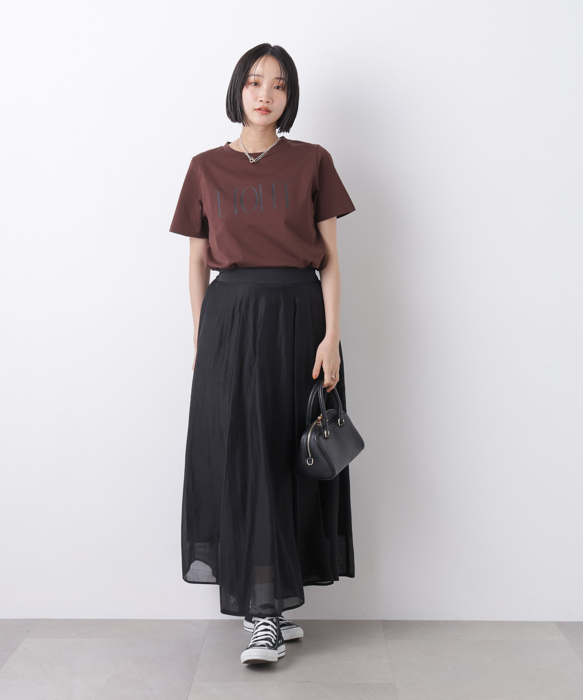 nano･universe「接触冷感&紫外線防止機能 ロゴプリントTシャツ」|Tシャツ・カットソー|