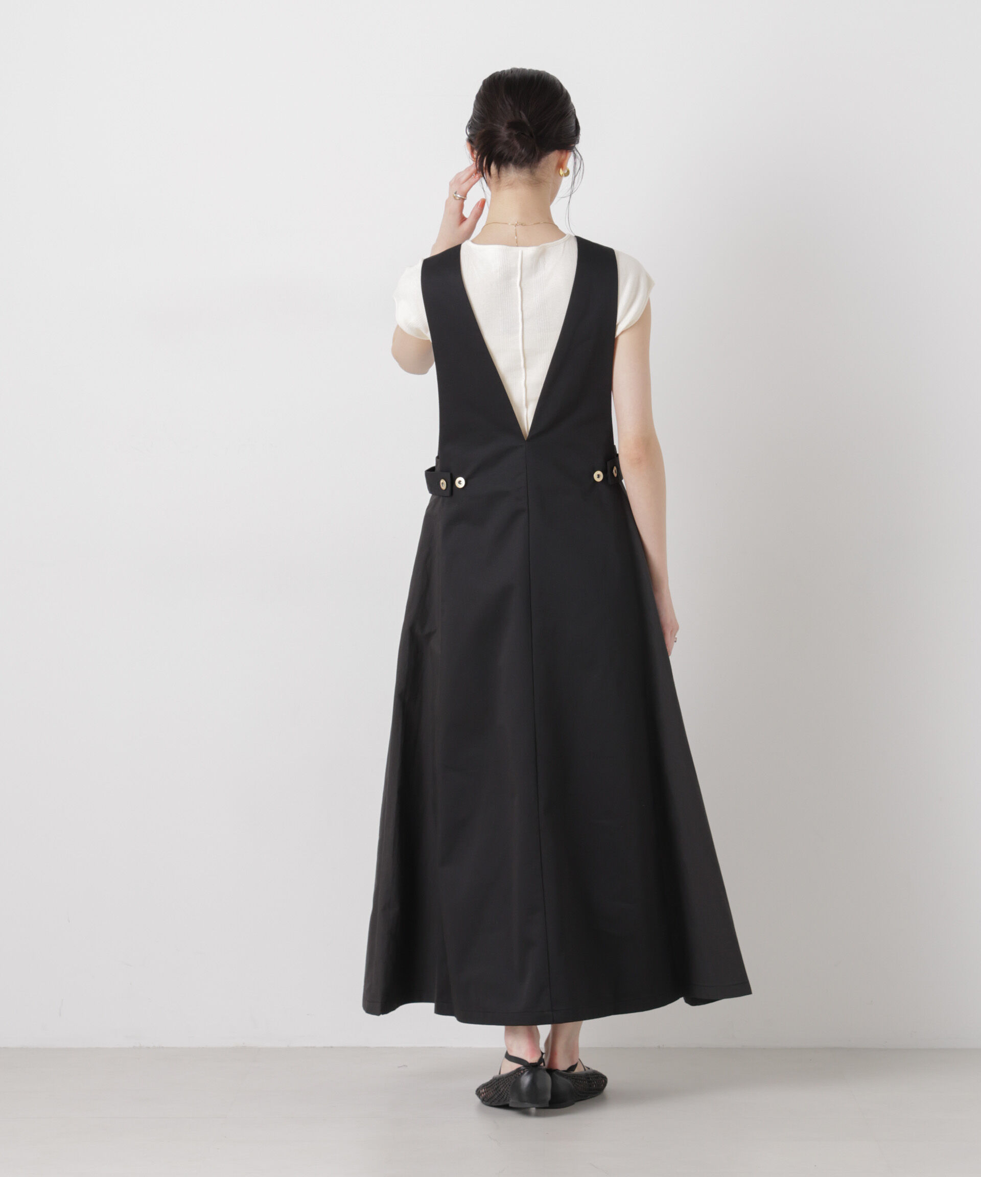 nano･universe「UNIVERSAL OVERALL/TWILL JUMPER SKIRT」|ワンピース|