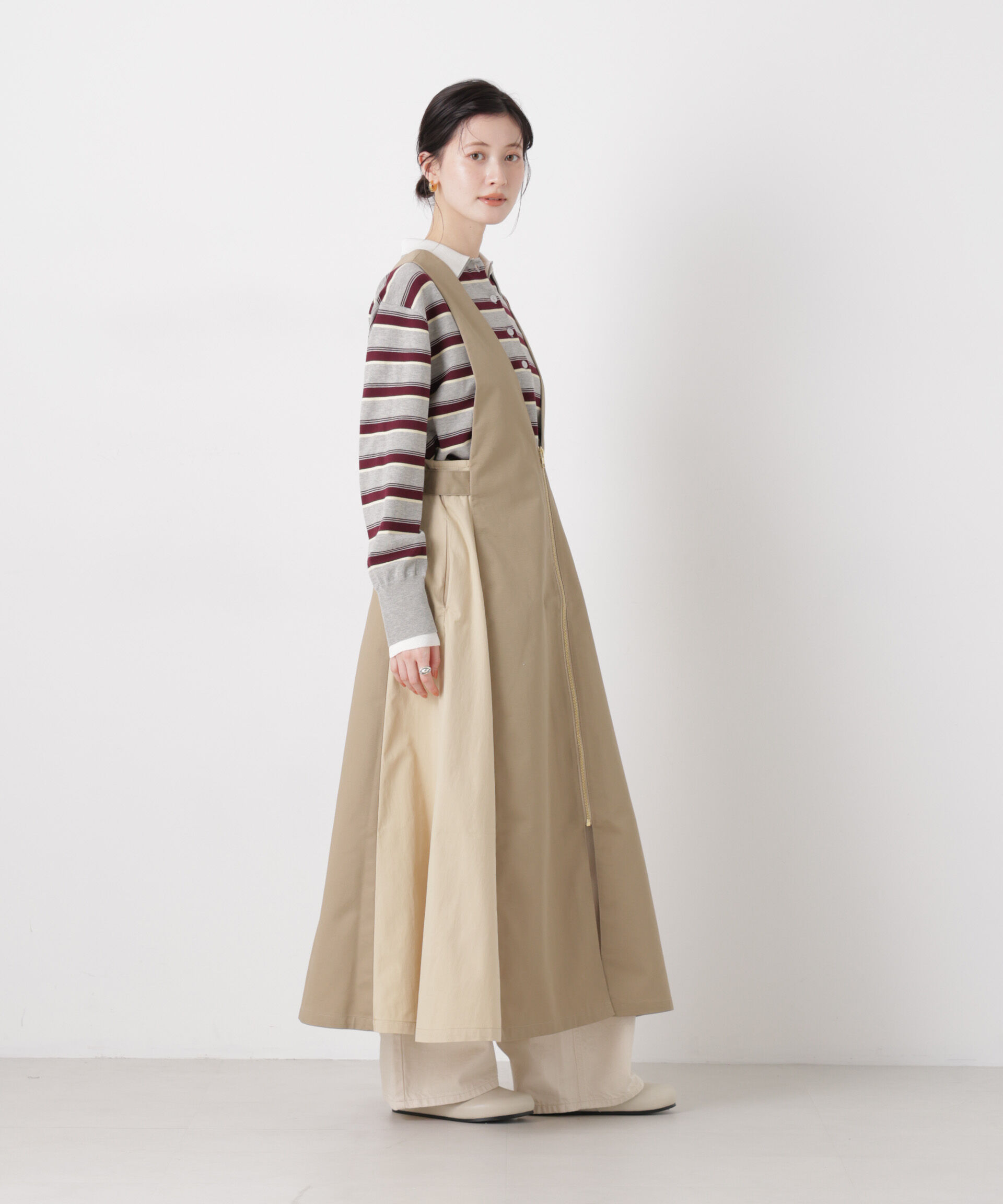 nano･universe「UNIVERSAL OVERALL/TWILL JUMPER SKIRT」|ワンピース|