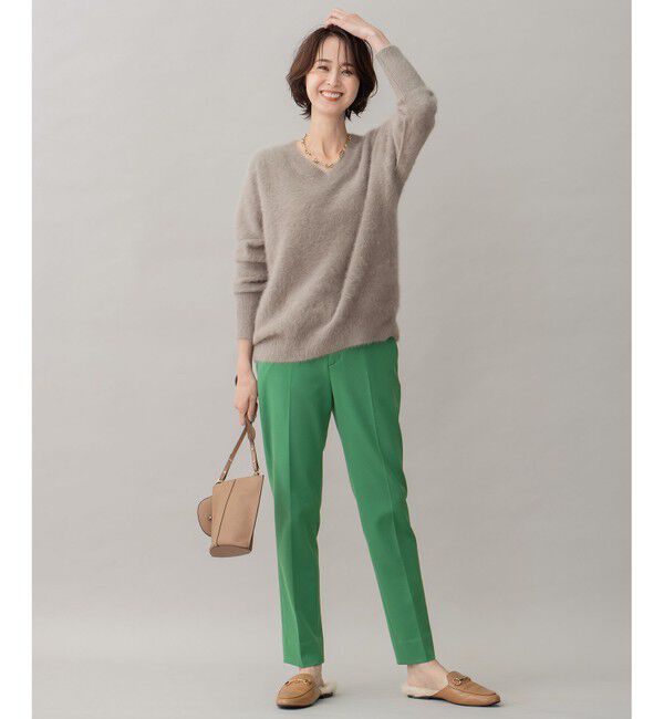 自由区「【XSサイズ～/洗える】TRギャバ テーパードパンツ」|その他|グリーン系