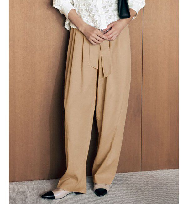 自由区「セルロースコットンチノコクーンシルエット パンツ」|その他|ベージュ