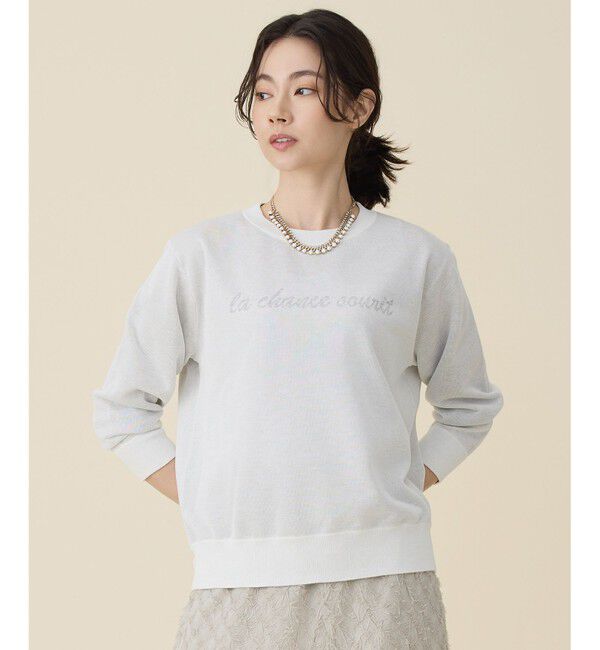 自由区「グラフィックジャカード ニット」|ニット・セーター|オフ&times;グレー