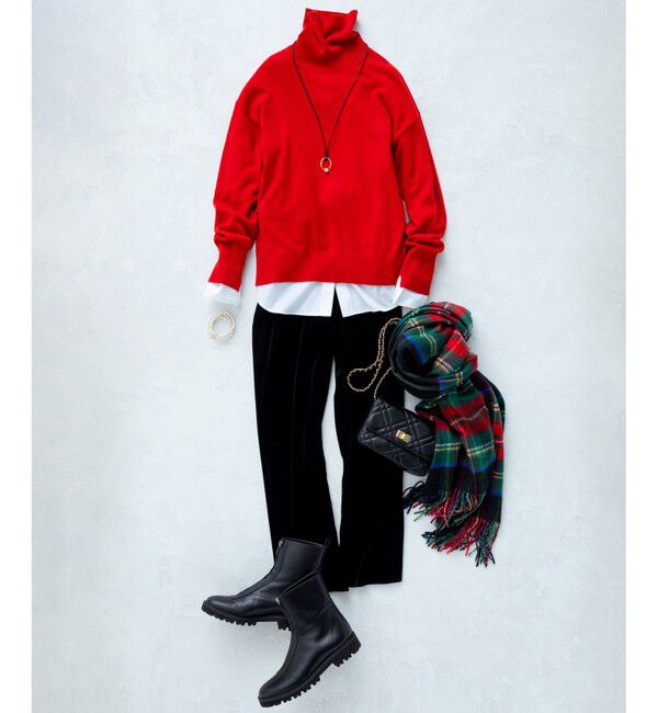 23区「カシミヤ チェック柄 ストール」|ストール|