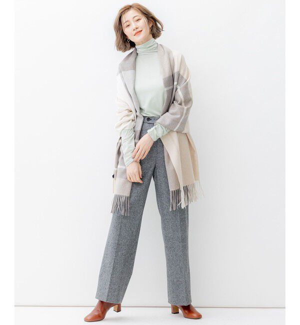 23区「カシミヤ チェック柄 ストール」|ストール|